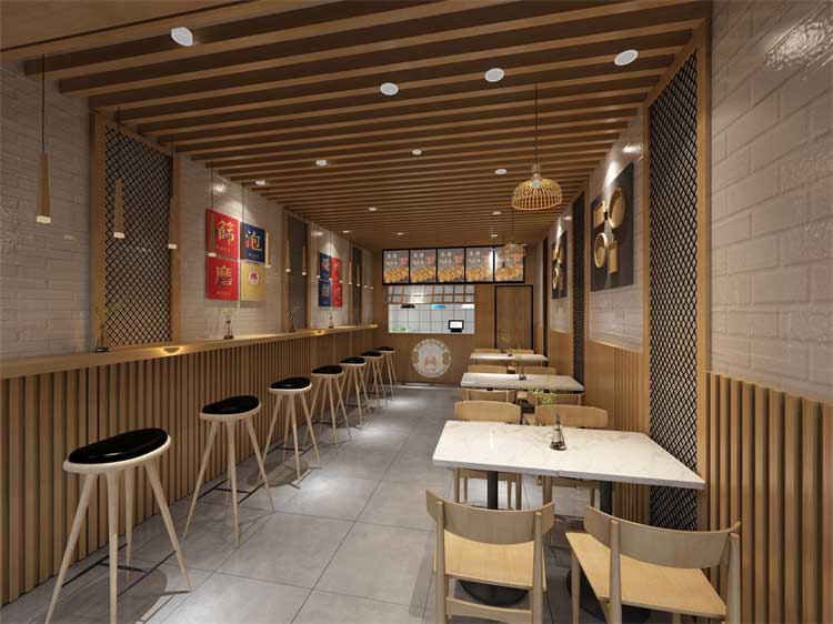 100平米小快餐店设计布局效果图