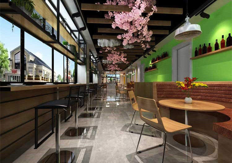 徐汇130平今食今快餐店设计装修实景