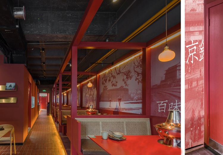 红色主题火锅店设计布局方案